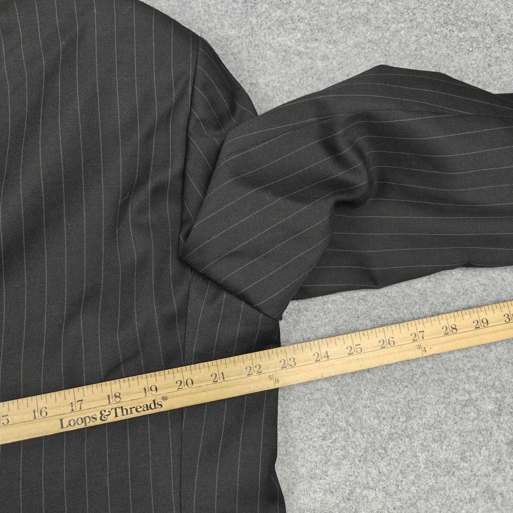 Moschino Suit Jacket Mens EU 58 Gray Wool Pinstripe Three Button Made In Italy
